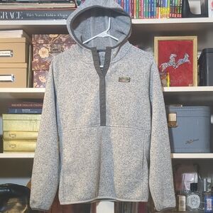 L.L. Bean Hooded Gray Men's Pullover Sweaterfleece Size Medium